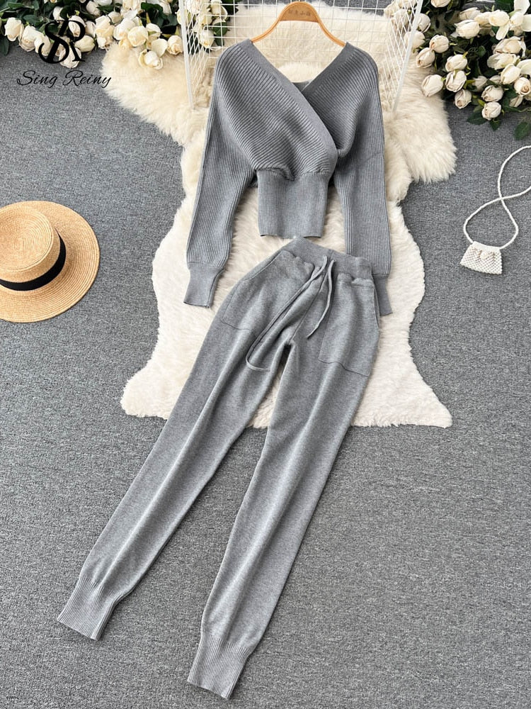 Classy Sweater Set in Grey