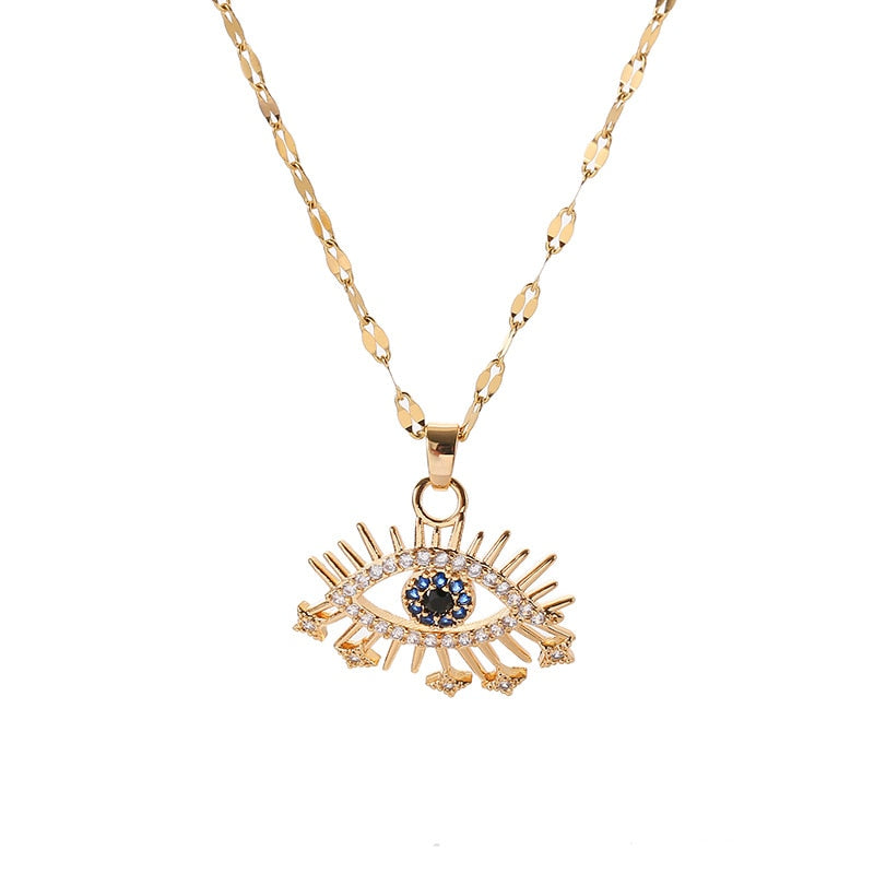 Evil Eye Star Necklace Gold