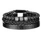 Royal LUX Numerals Bracelet Set in Black with Silver Bead Set