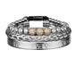 Royal LUX Numerals Bracelet Set in Silver with Gold Bead Set