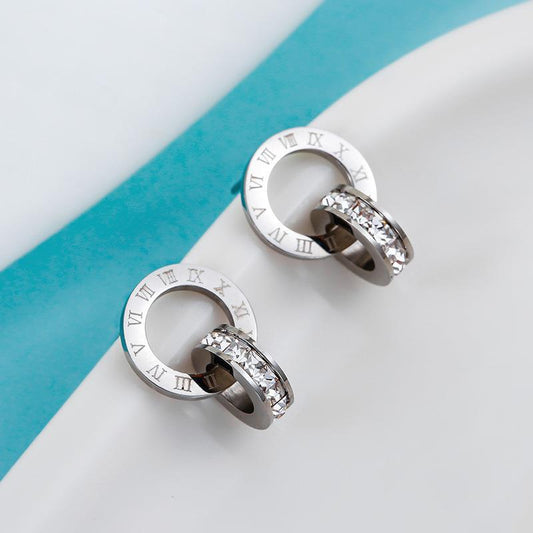 Numeral Earrings Silver