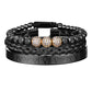 Royal LUX Numerals Bracelet Set in Black with Gold Bead Set