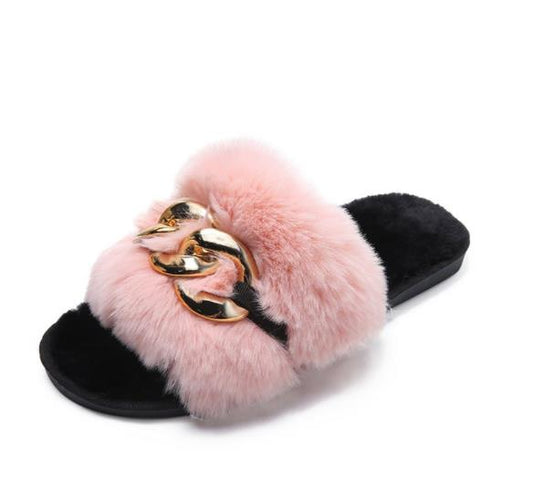 Chunky Chain Slides in Pink